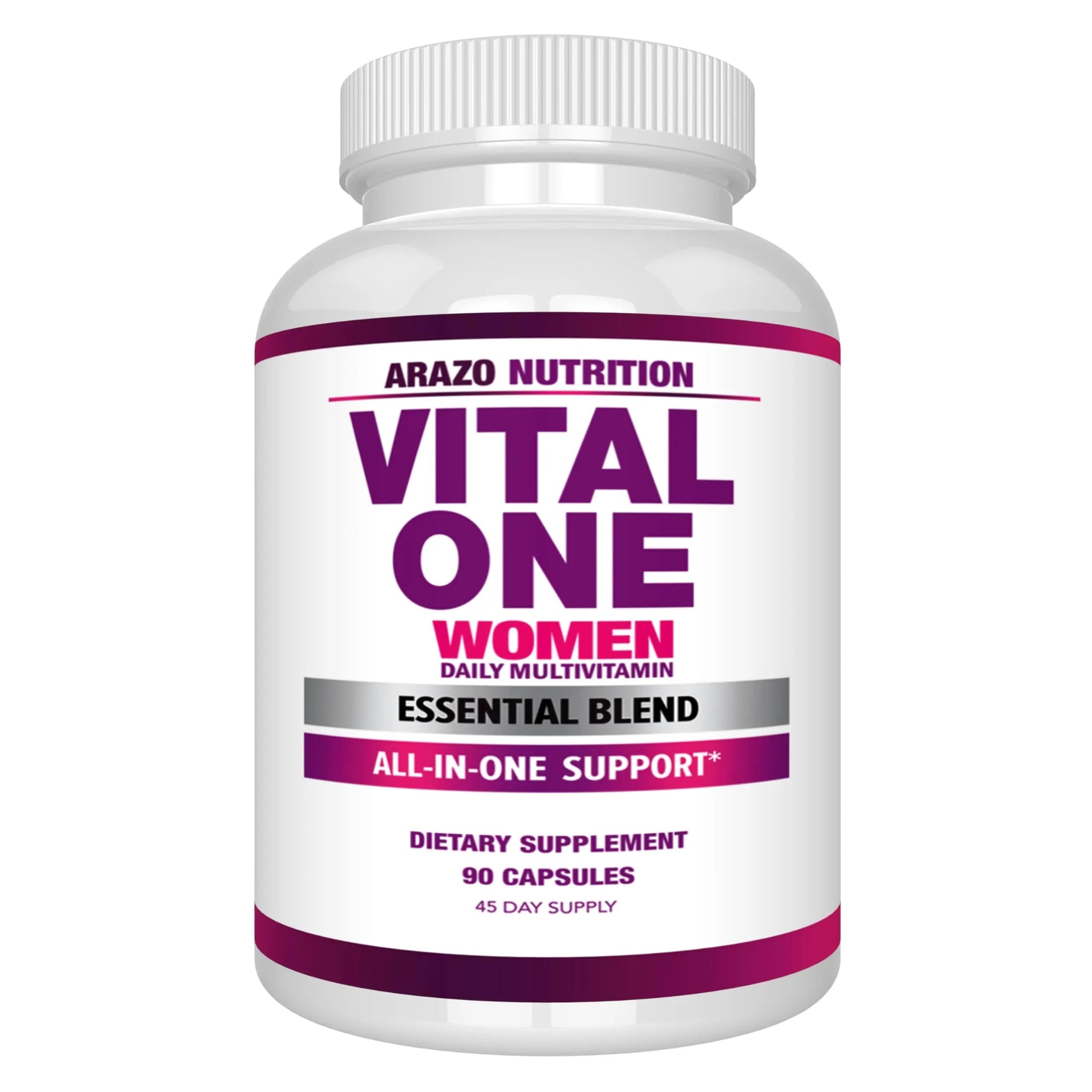 Arazo Nutrition Vital One Multivitamin for Women - Daily Wholefood Supplement - 90 Vegan Capsules Arazo Nutrition