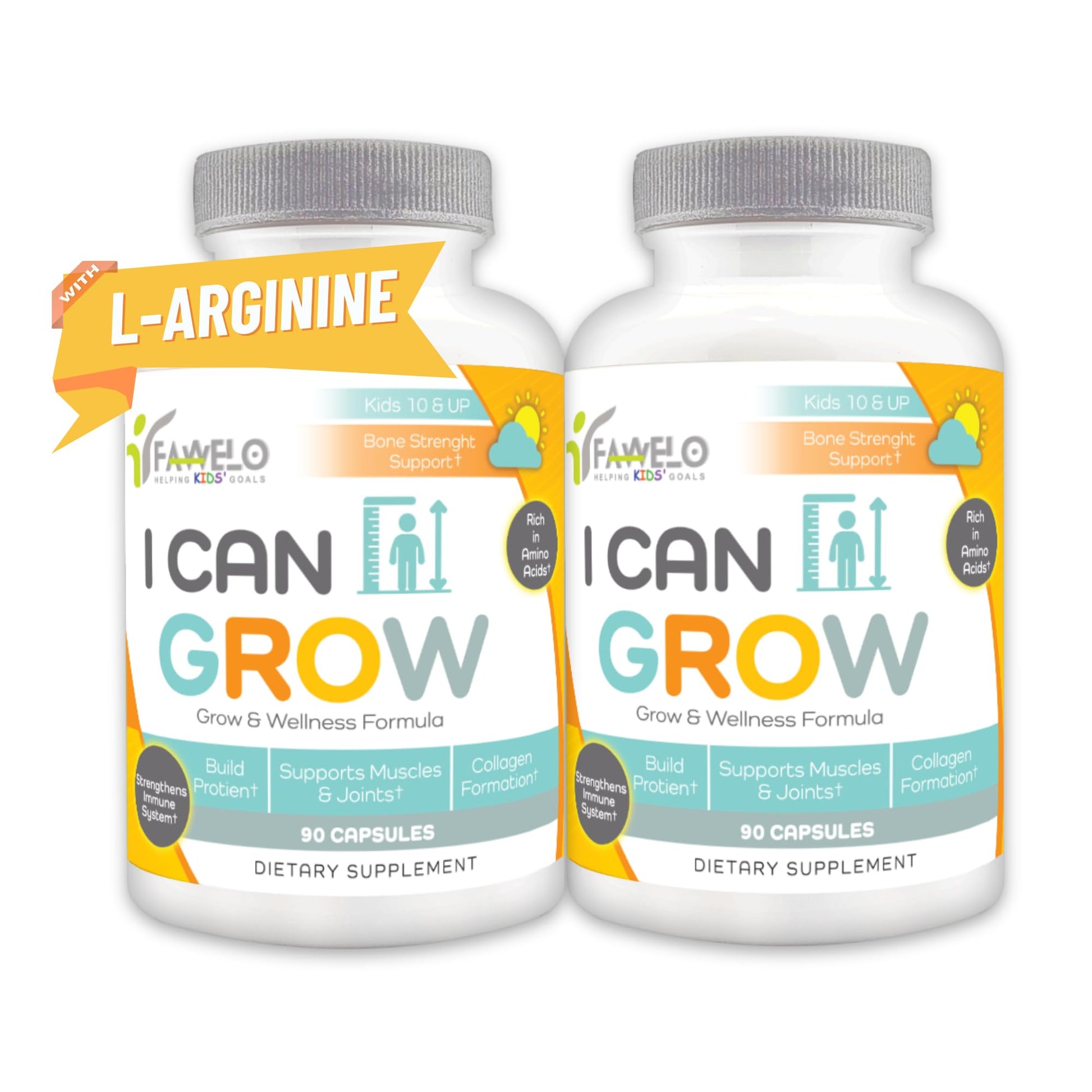 Fawelo I Can Grow (2 Pack) - for Kids 10+ and Teens | Enhances Natural Development | Strength Bone, Muscle & Joints | Immunity & Overall Health | Transparent Ingredients | Made in the USA FaweloBuy Supplements Australia