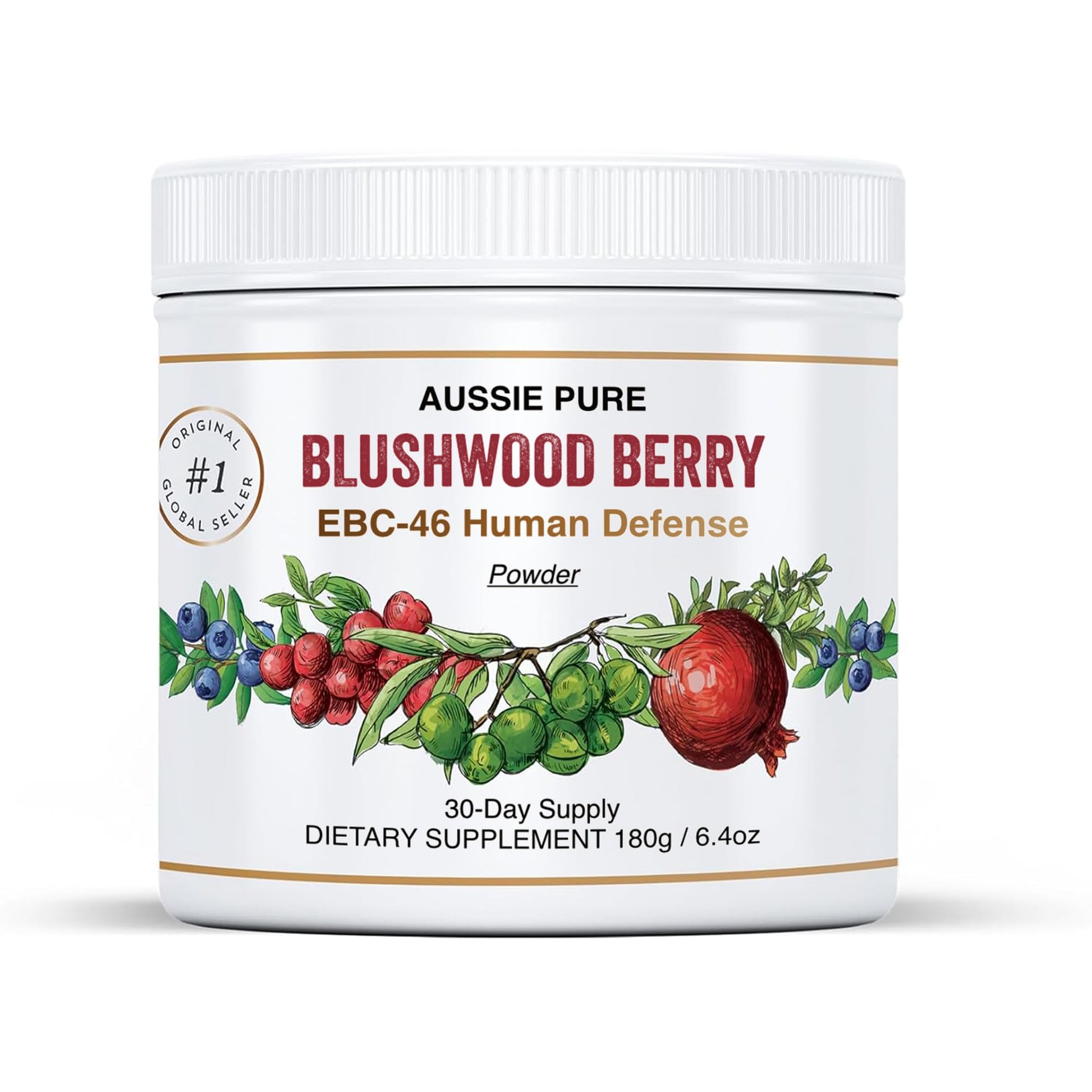 Aussie Pure Blushwood Berry Powder EBC-46 - Maximum Strength Immune and Cell Support - Contains The Fruit and Seed - 180g/6.4oz Per Container Aussie PureBuy Supplements Australia