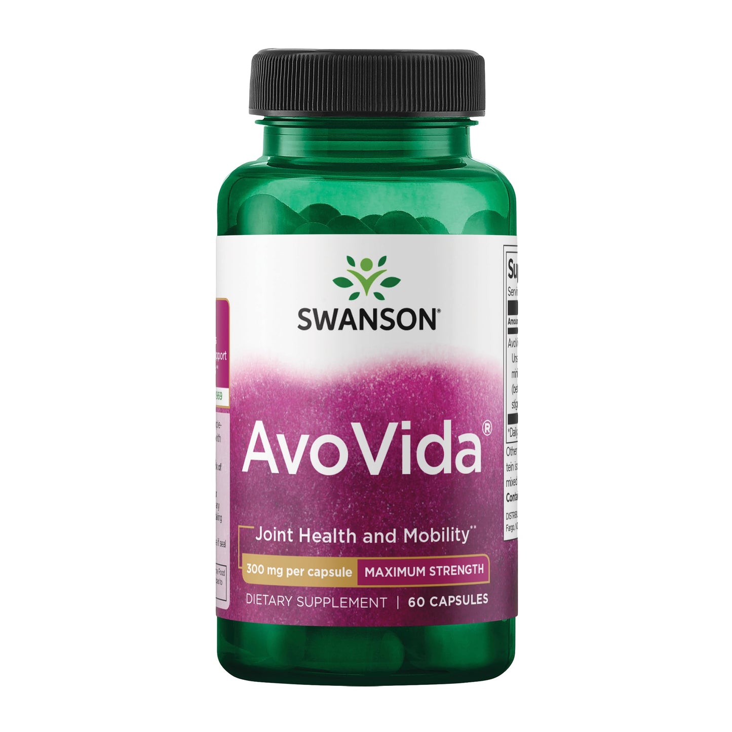 Swanson AvoVida - Natural Supplement Promoting Joint Health & Mobility - Avocado & Soybean Unsaponifiables to Support Cartilage & Tissue Health - (60 Capsules, 300mg Each) (1 Pack) SwansonBuy Supplements Australia