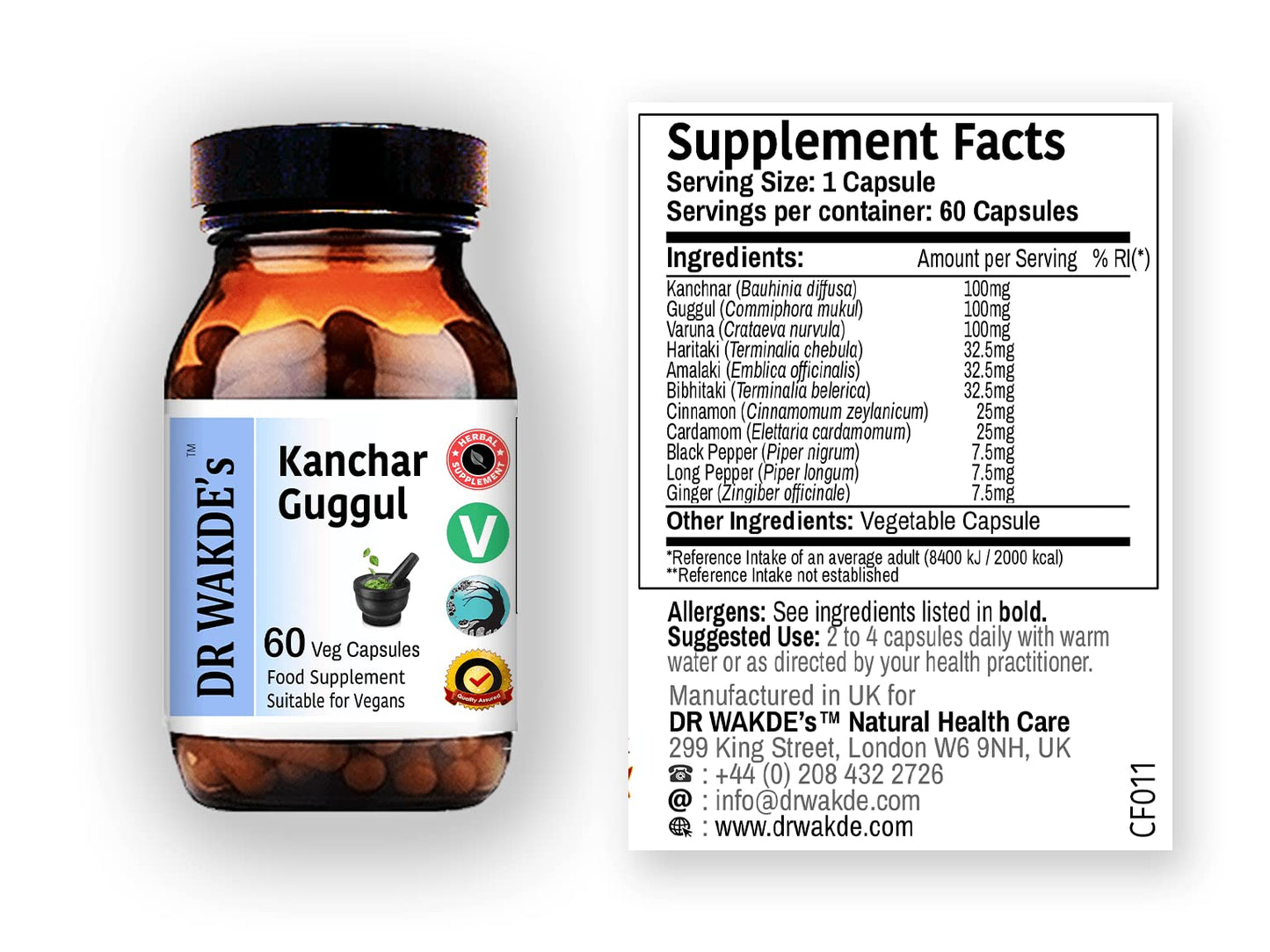 DR WAKDE's Kanchnar Guggul (60 Veg Caps, Ayurvedic Supplement, Vegan, Herbal, Natural, Made in the UK) DR WAKDE'sBuy Supplements Australia