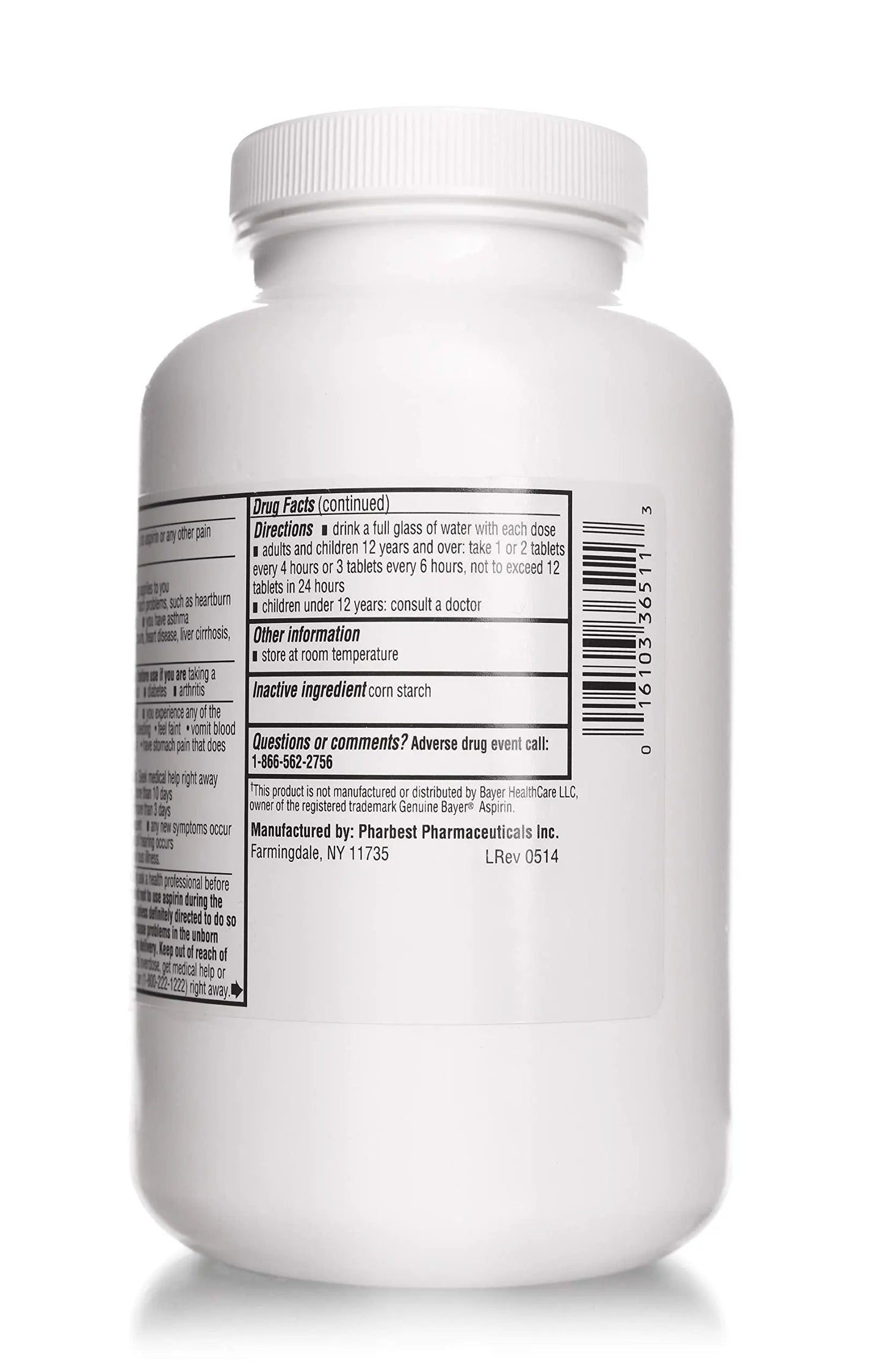 PHARBEST Aspirin 325 mg | Regular Strength | 1000 Count Uncoated Tablets PHARBESTBuy Supplements Australia