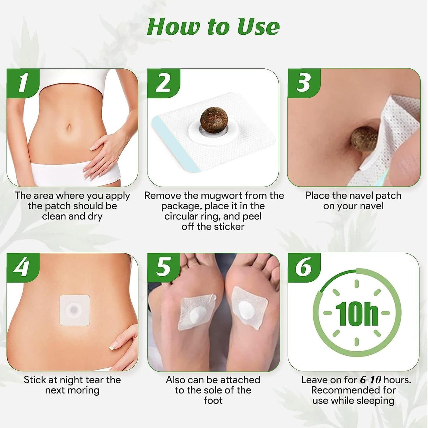 Mugwort Belly Patch,30Pcs Natural Wormwood Essence Pills and 30Pcs Belly Sticker, Moxa Hot BENJENBuy Supplements Australia