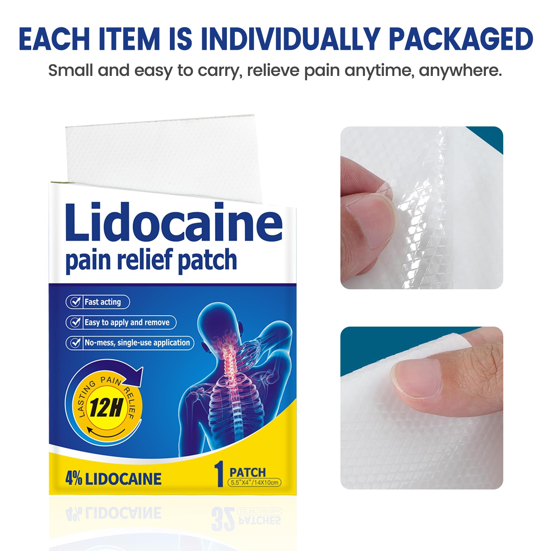 ENERIDEA Lidocaine Gel Pain Relief Patch for Sensitive Skin - Breathable & Hypoallergenic, Flexible Adhesion for Daily Muscle & Joint Comfort - 12 Hour Pain Relief (32 Patches) ENERIDEABuy Supplements Australia