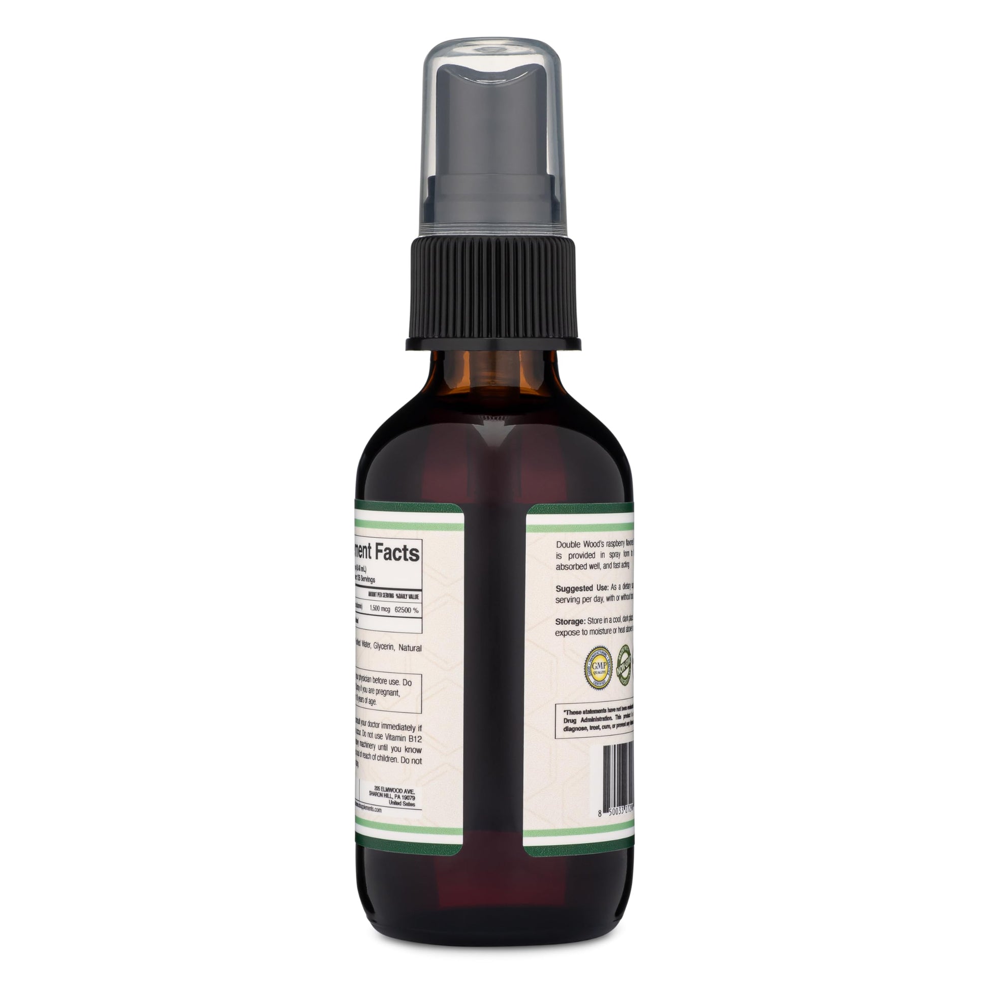 Vitamin B12 Sublingual Spray (2 Spray Dose of Vitamin 12 1000mcg, 3 Spray Serving Size Double Wood SupplementsBuy Supplements Australia
