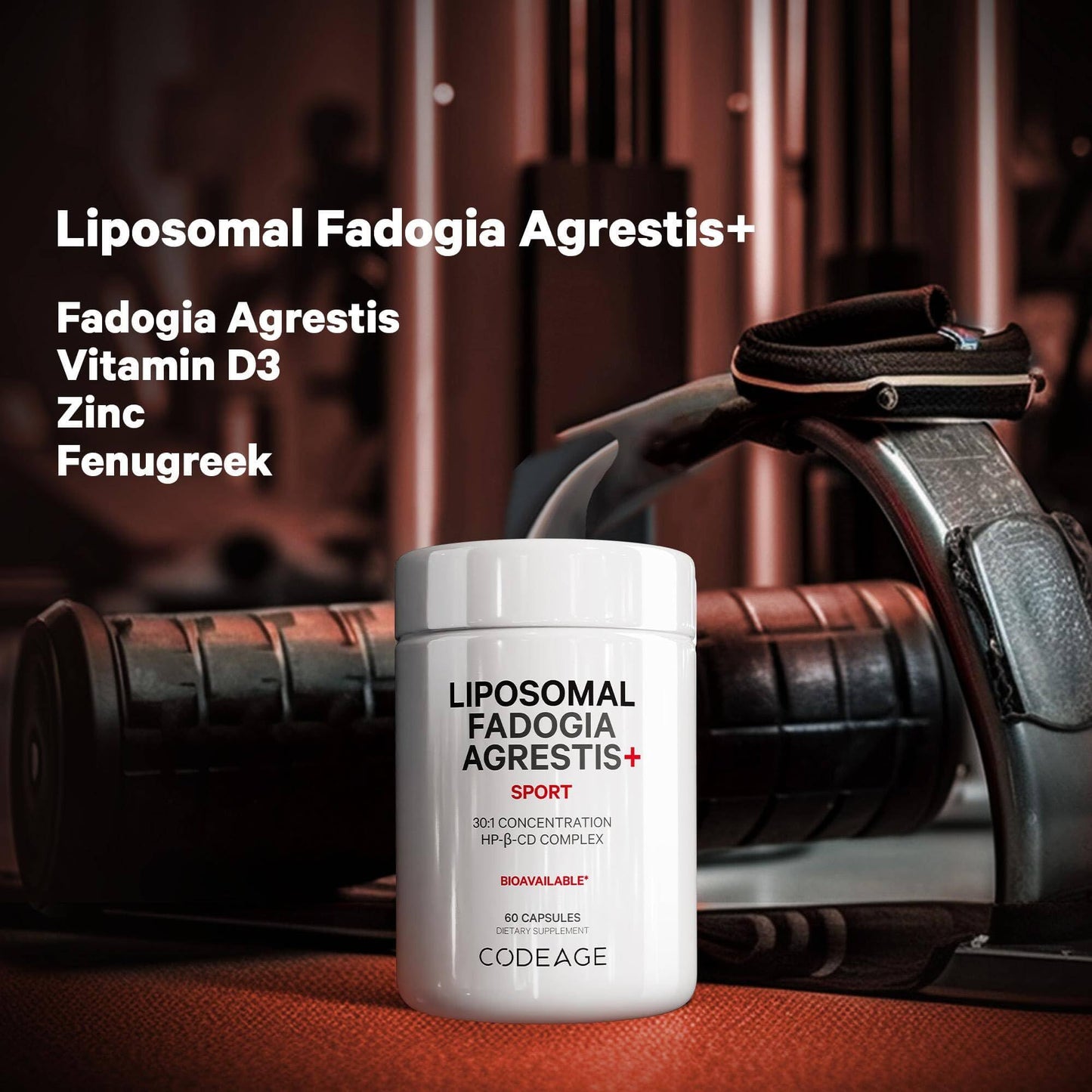 Codeage Liposomal Fadogia Agrestis 600mg Supplement - Fadogia Agrestis 30:1 Extract, Vitamin D3, Zinc, Fenugreek, BioPerine Black Pepper - 2-Month Supply - Liposomal Delivery - Non-GMO, 60 Capsules CodeageBuy Supplements Australia