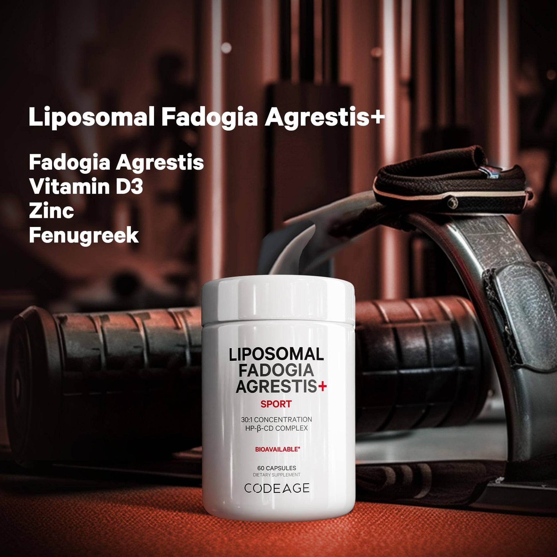 Codeage Liposomal Fadogia Agrestis 600mg Supplement - Fadogia Agrestis 30:1 Extract, Vitamin D3, Zinc, Fenugreek, BioPerine Black Pepper - 2-Month Supply - Liposomal Delivery - Non-GMO, 60 Capsules CodeageBuy Supplements Australia
