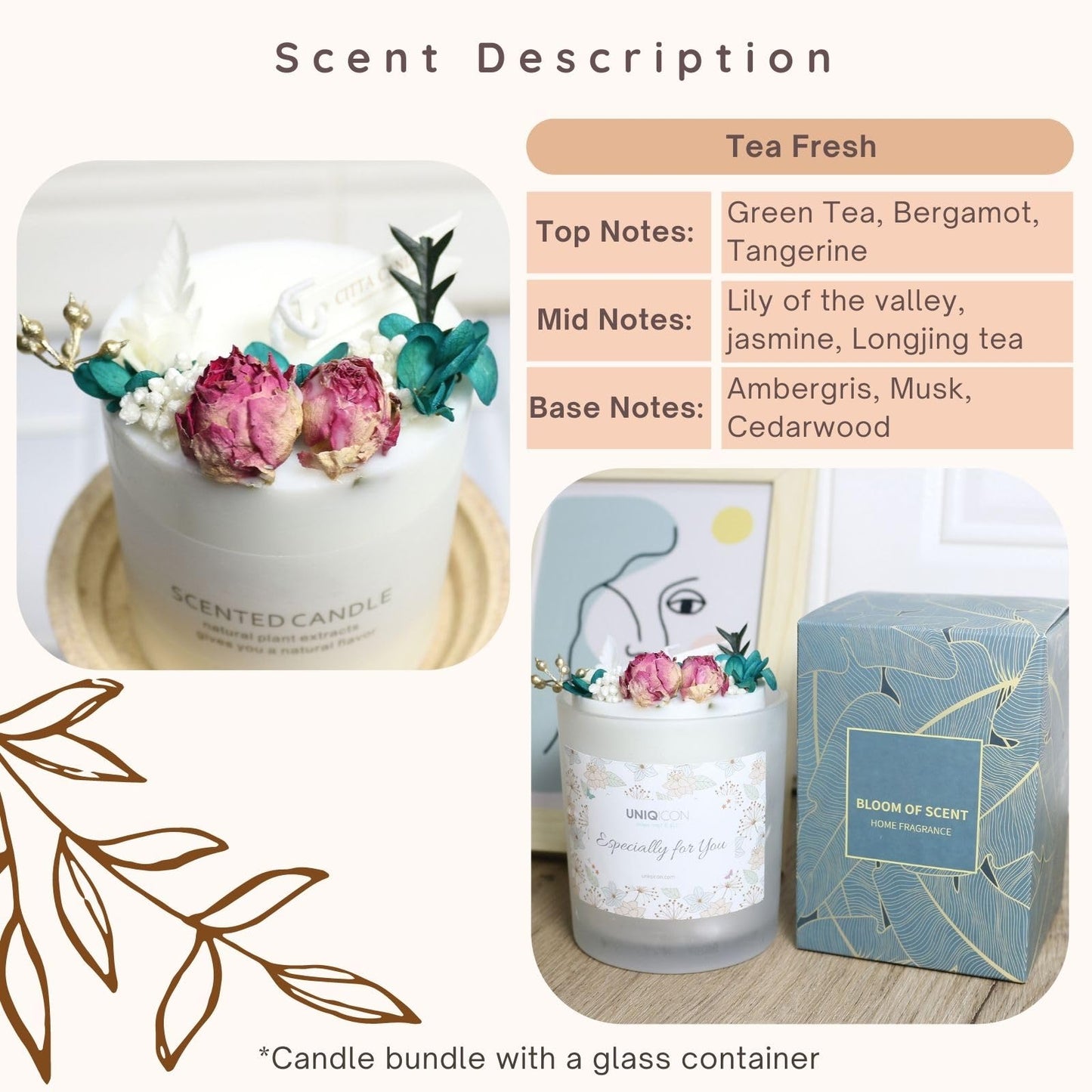 Natural Soy Scented Pillar Candles with Glass, Classic 10 oz Luxury Non Toxic White Bathroom Candle uniqiconBuy Supplements Australia