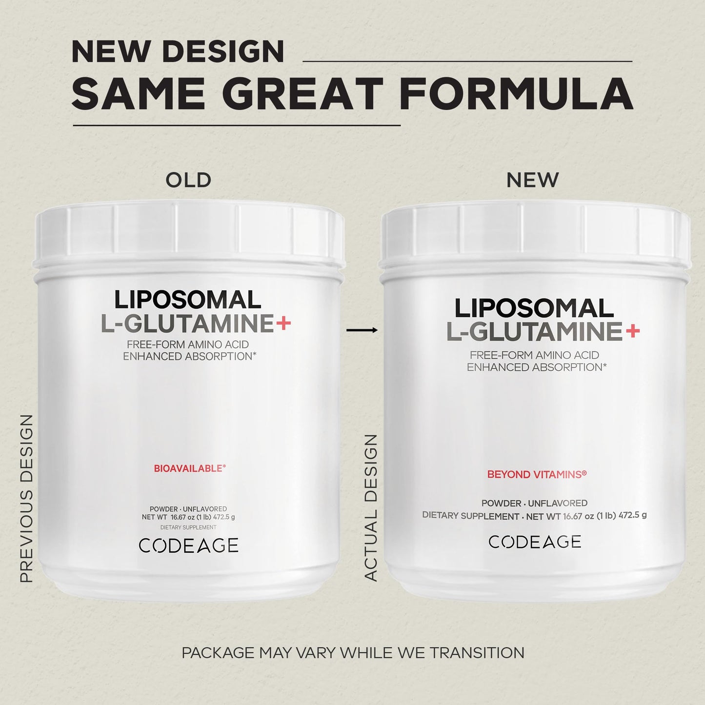 Codeage Liposomal L-Glutamine Powder - High-Potency L-Glutamine 5,000 mg per Serving - 3-Month Supply - Liposomal Delivery, Free-Form Amino Acid, Unflavored Glutamine - Non-GMO Gluten-Free - 16.67 oz CodeageBuy Supplements Australia