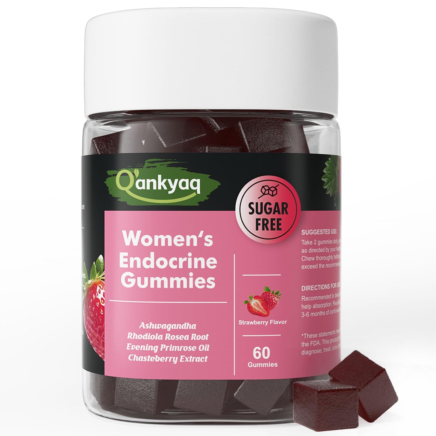 Q'ankyaq PMS Support Gummies for Women, Hormone Balance with Evening Primrose Oil, Chasteberry, Vitamins B6 & B12 - Comfort, Bloating, Mood & Energy Support - 60 Gummies Q'ankyaqBuy Supplements Australia