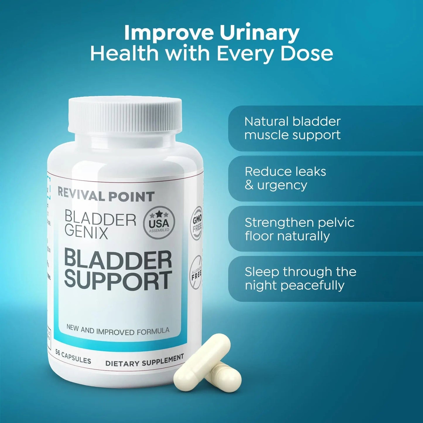 Bladdergenix Bladder Control Supplement for Women and Men – Natural Urinary Urgency & Frequency Support – Crataeva Nurvala & Lindera Aggregata Herbal Blend for Bladder Health – 56 Capsules Revival PointBuy Supplements Australia