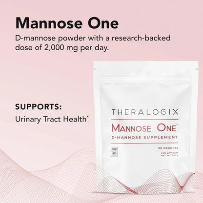 Theralogix Mannose One D-Mannose Powder - 90-Day Supply - Supports Urinary Tract Health with 2,000 mg D-Mannose* - NSF Certified - 90 Packets TheralogixBuy Supplements Australia