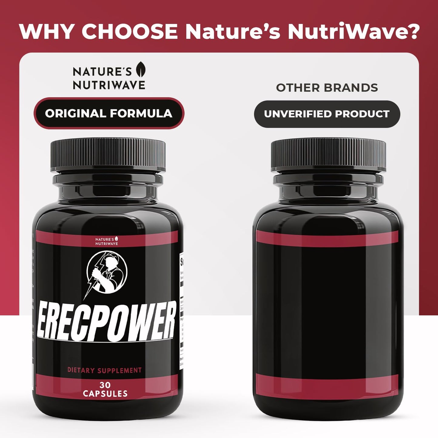 Nature’s NutriWave ErecPower – 100% Natural Men’s Wellness Supplement with Niacin, Zinc & Herbal Blend - Made in USA – 30 Capsules, 3 Month Supply Nature’s NutriWaveBuy Supplements Australia