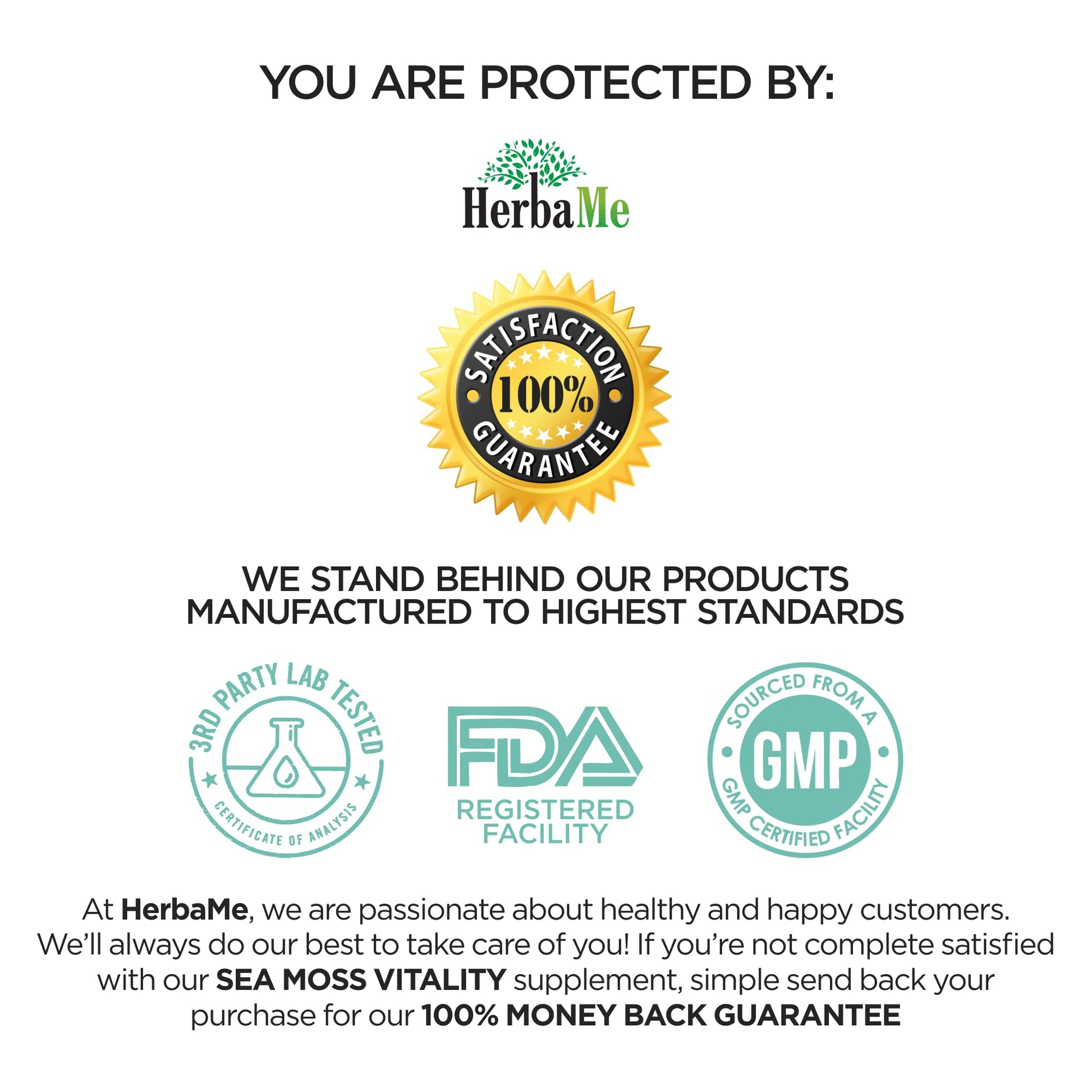 HerbaMe Organic Irish Sea Moss with Bladderwrack, Burdock Root & Black Pepper Extract, 150 Capsules, Thyroid Support, Natural Iodine Source, Promotes Immune System, Cell Food, Alkaline Supplement HerbaMeBuy Supplements Australia