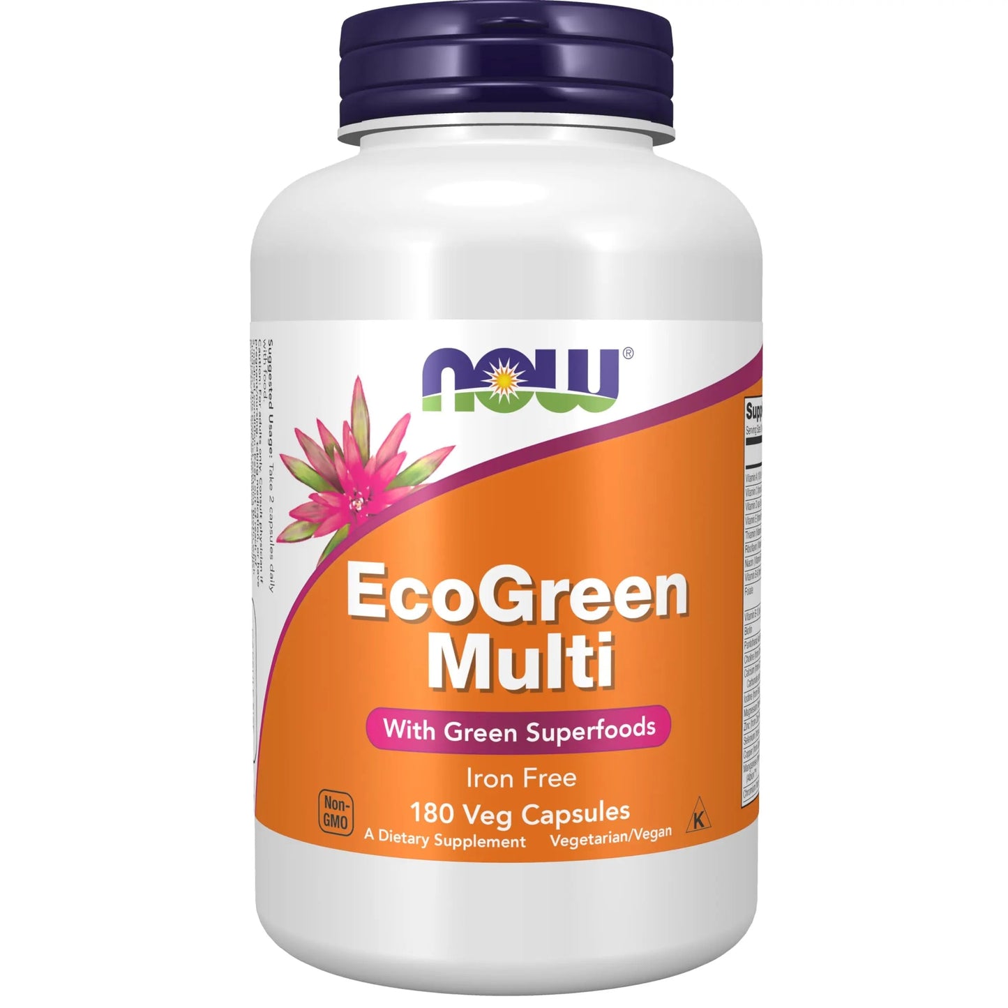 NOW Supplements, EcoGreen Multi Vitamin with Green Superfoods, Iron-Free 180 Veg Capsules NOW FoodsBuy Supplements Australia