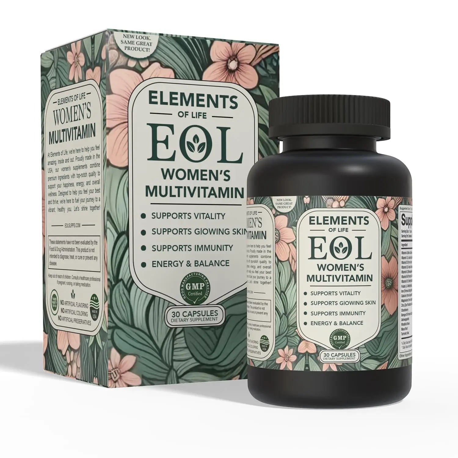 Elements of Life Multivitamin for Women – Daily Women’s Vitamins with MethyFolate, Organic Ingredients & Natural Supplements for Energy Elements of LIfe