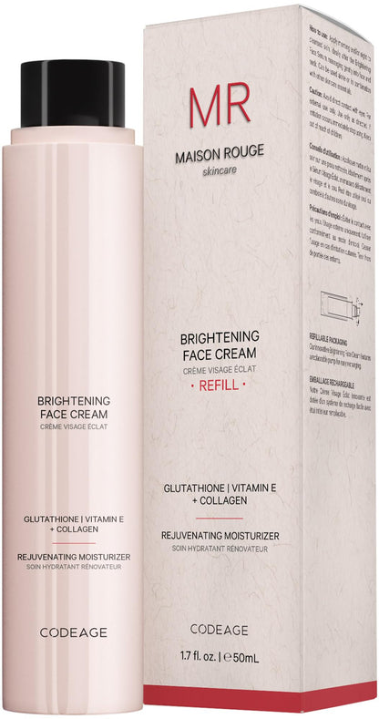 Codeage Maison Rouge Brightening Face Cream Refill Glutathione Cream, Collagen Peptides, Vitamin E, CoQ10 – Radiance & Antioxidant Complex – Paraben and Sulfates Free – Skin Care - 1.7 fl oz CodeageBuy Supplements Australia