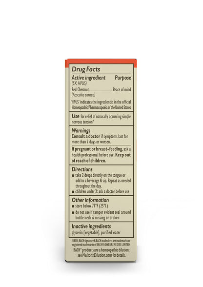 Bach Original Flower Remedies, Red Chestnut for Peace of Mind (Non-Alcohol Formula) BachBuy Supplements Australia