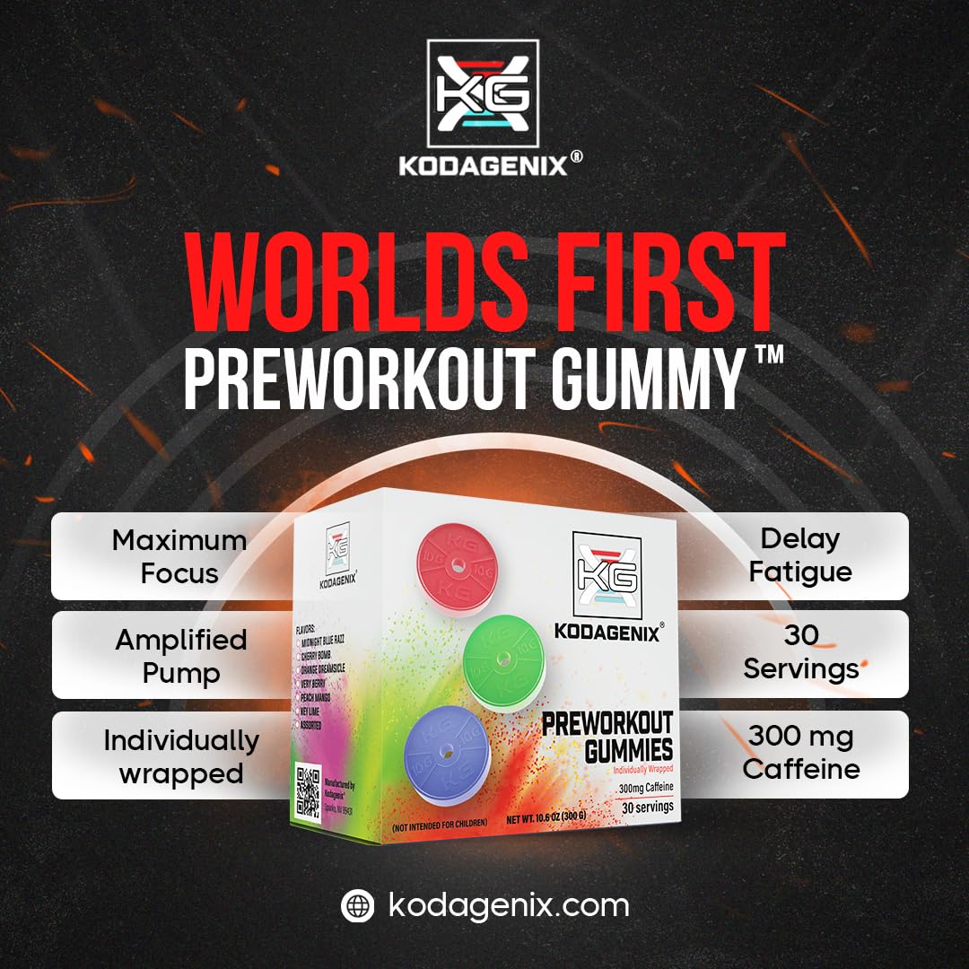 Kodagenix Pre Workout Gummies for Men and Women with Caffeine, L-Citrulline and Beta KodagenixBuy Supplements Australia