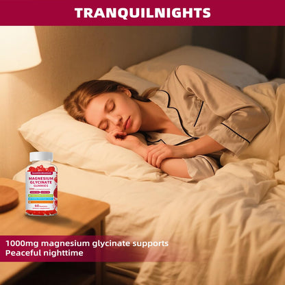 Magnesium Glycinate Gummies 1000mg - Sugar Free Magnesium Potassium Supplement for Relaxation, Calm, Stress Relief, and Sleep Support for Adults & Kids - 60 Raspberry Gummies Sevenhills WholefoodsBuy Supplements Australia
