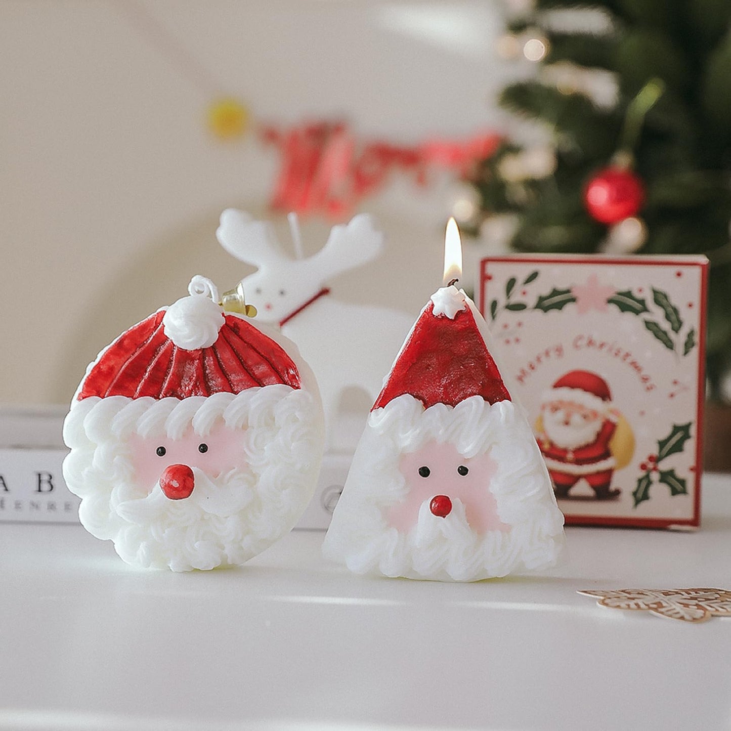 Christmas Cake Scented Candle,110G Handmade Aroma Soy Wax Santa Claus Decorative Candle T-shinBuy Supplements Australia