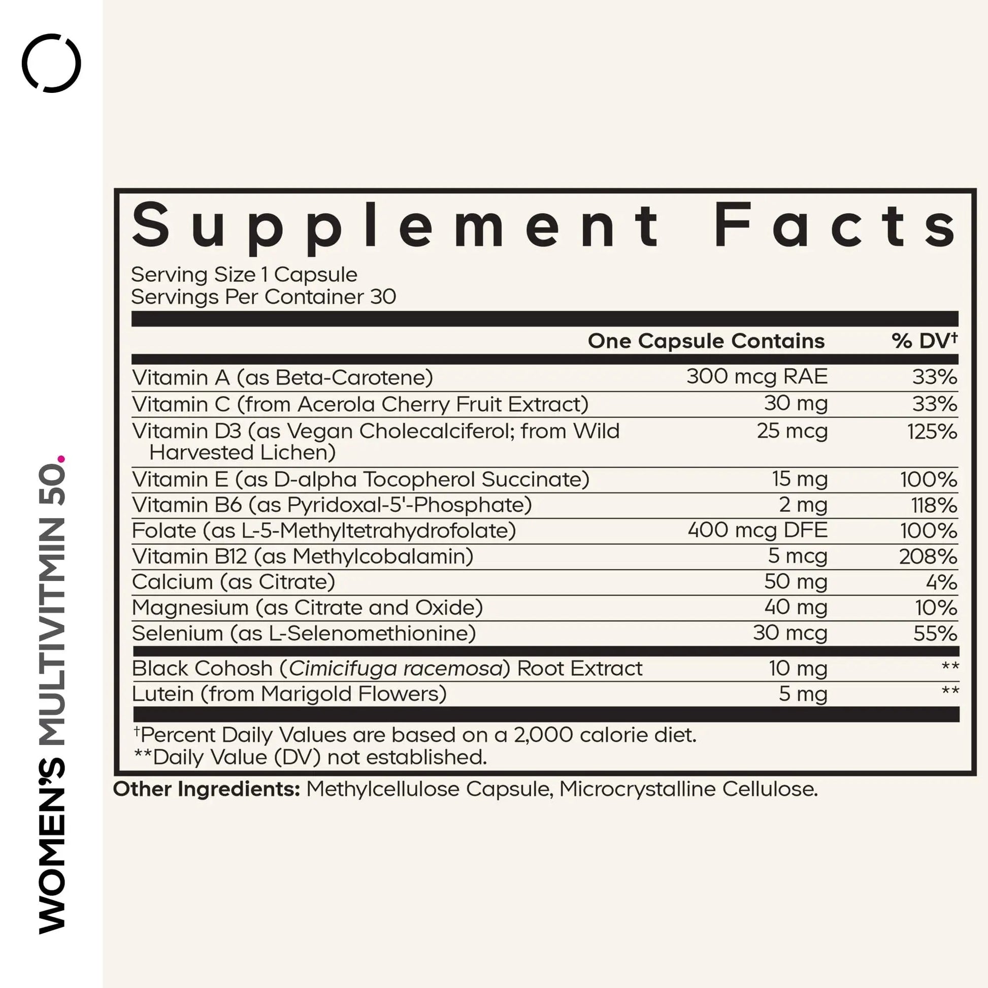 Codeage Women’s Multivitamin 50 - Essential Vitamins for Women Over 50, Methylated Folate, Magnesium, Selenium, Vitamin B6, B12, D3 Antioxidants Codeage