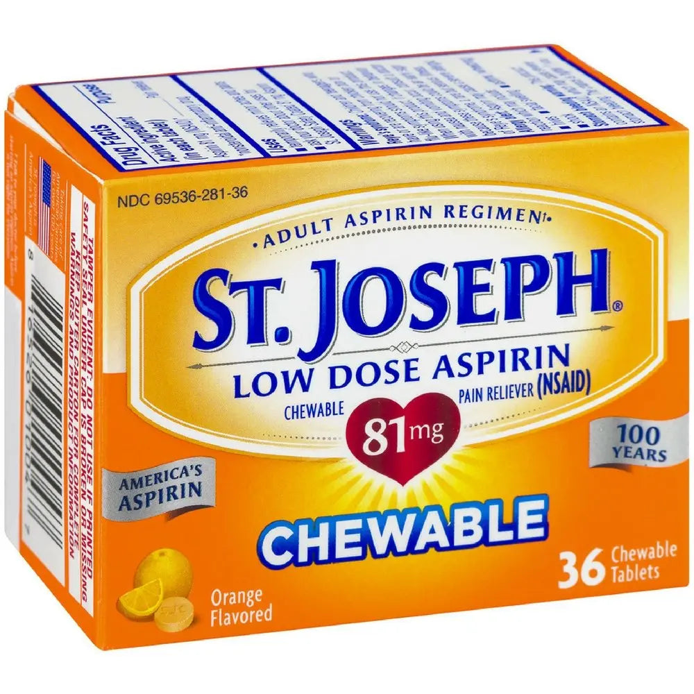 St. Joseph Orange Chewable 81mg Aspirin, 36 Tablets St. JosephBuy Supplements Australia