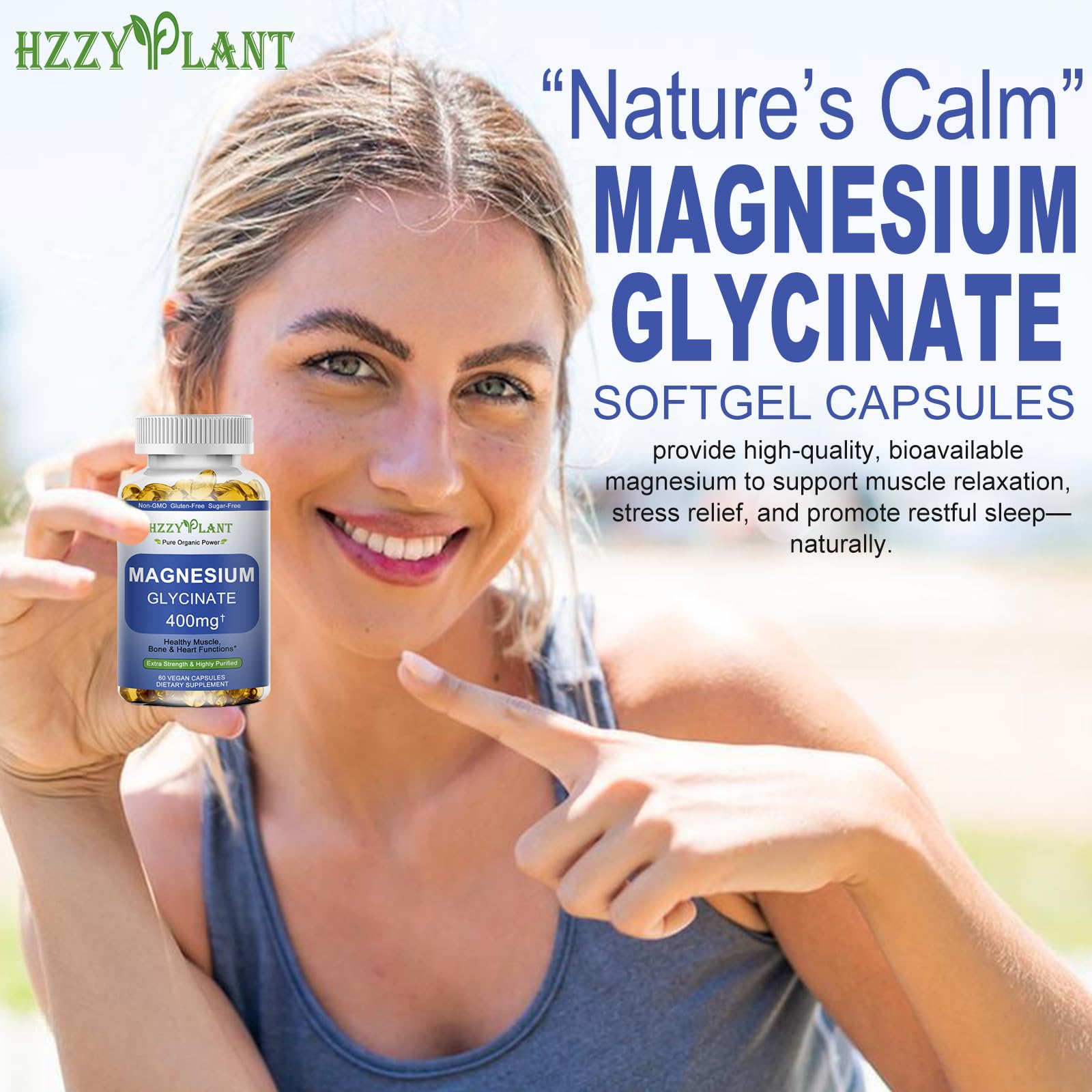 Magnesium Glycinate Softgels, High Absorption Magnesium Glycinate 400mg Supplement for Muscle, Heart, Sleep & Bone Support, Bisglycinate Softgel Capsules Supplement, Vegan, Non-GMO, 2 Month Supply HZZYPLANTBuy Supplements Australia