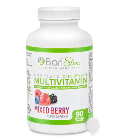 BariSlim Complete Chewable Bariatric Multivitamin Tablets - 45 mg Iron - Bariatric Vitamin & Supplement for Post Bariatric Surgery Including Gastric Bypass BariSlim