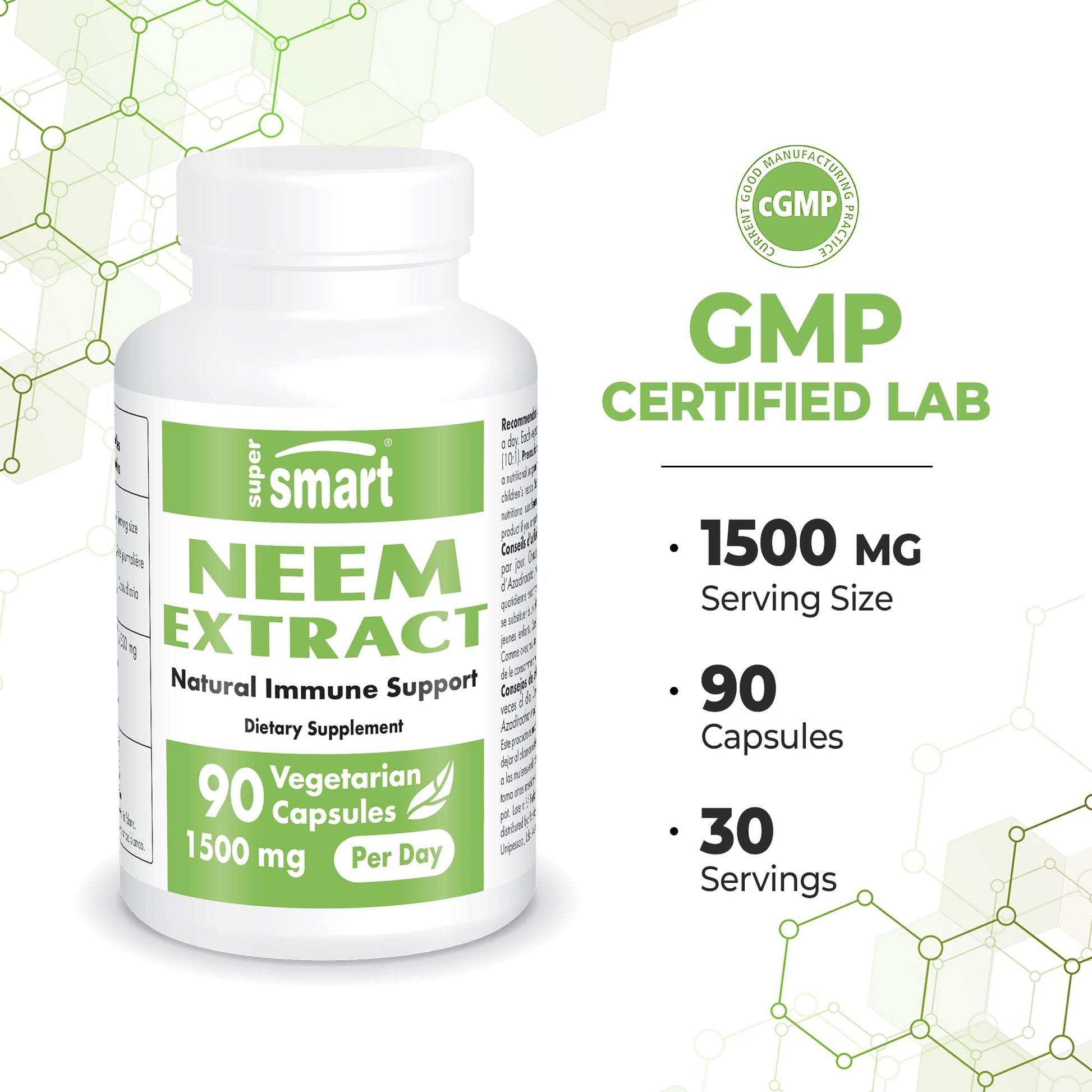Supersmart - Neem Supplement 1500 mg per Day (Azadirachta Indica Leaf Oil Extract) SupersmartBuy Supplements Australia