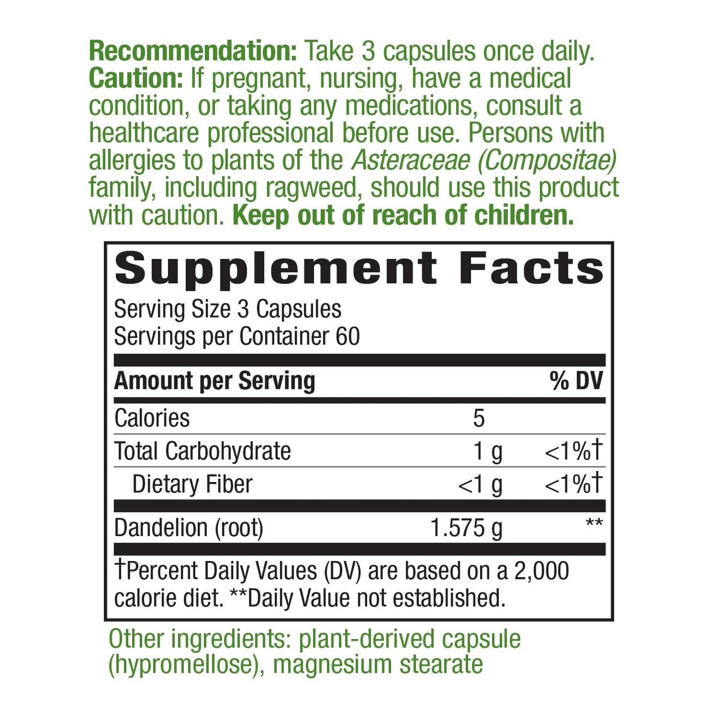 Nature's Way Dandelion Root Diuretic Herb* 525 mg per Capsule Non-GMO Nature's WayBuy Supplements Australia