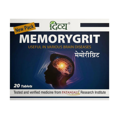 Patanjali Divya Memorygrit 20 Tablets Ayurvedic Supplement for Memory Focus and Brain Health Support (Pack of 1) patanjaliBuy Supplements Australia