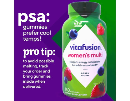 Vitafusion 150 Count with Vitamins A, C, D, E, B-6 and B-12 Womens Multivitamin Gummies, Berry Flavored Daily Vitamins for Women VitafusionBuy Supplements Australia