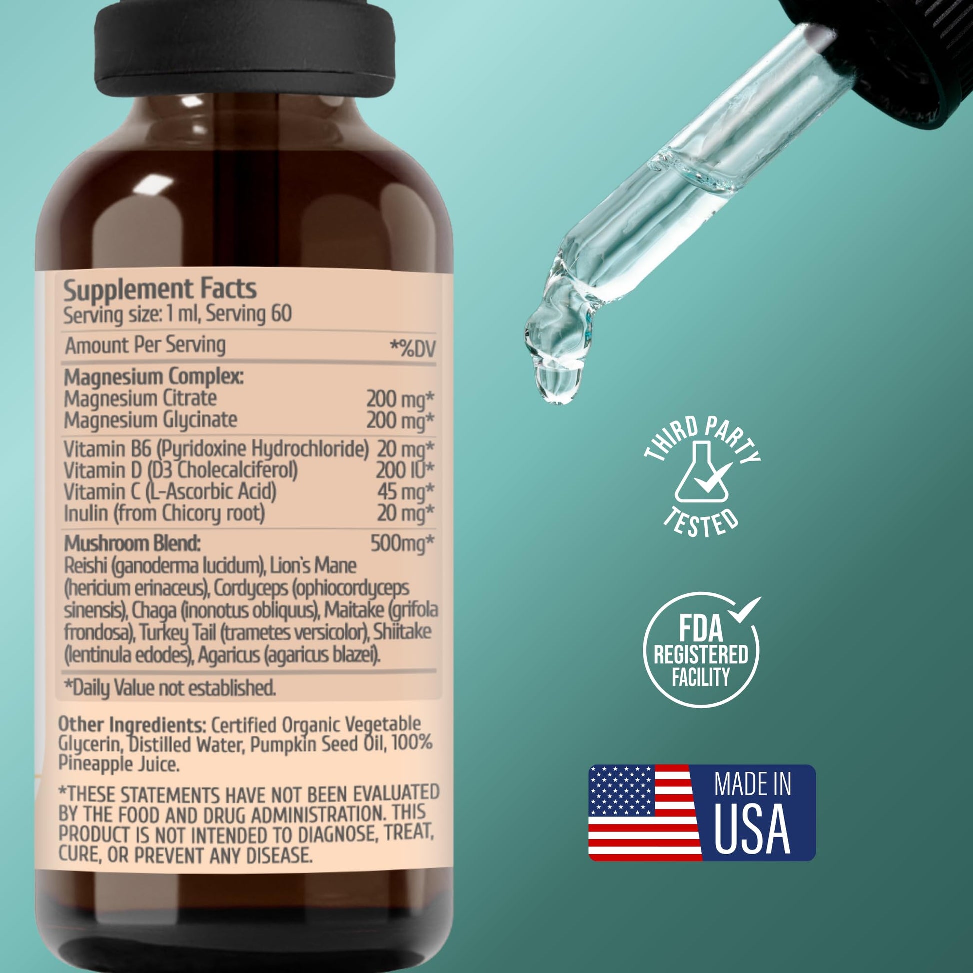 Project Anti-Aging Shroom Sane Liquid Drops with Lion’s Mane Mushroom Supplement Drops – 8 Mushroom Complex Tincture with Reishi, Cordyceps, Turkey Tail & Magnesium – USDA Organic, Vegan, Project Anti-AgingBuy Supplements Australia