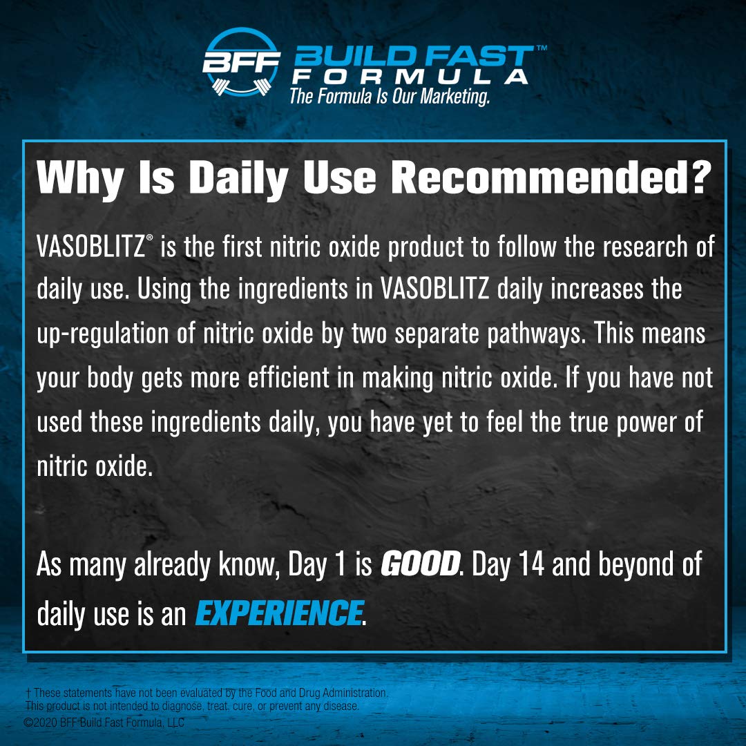 VASOBLITZ Award Winning Dual Nitric Oxide Pre Workout with NO3T Arginine Nitrate BFF Build Fast FormulaBuy Supplements Australia