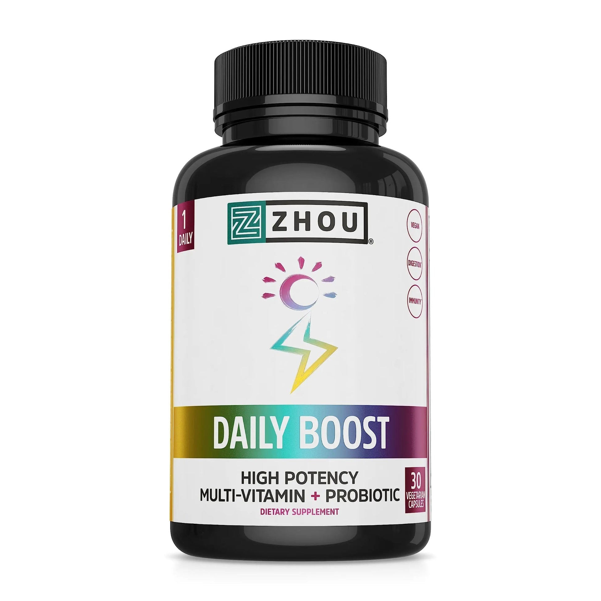 Zhou Daily Boost - Probiotic Multivitamin for Women & Men, Immune Support, Antioxidant & Eye Health Supplement with Vitamin A, Vitamin C ZHOUBuy Supplements Australia