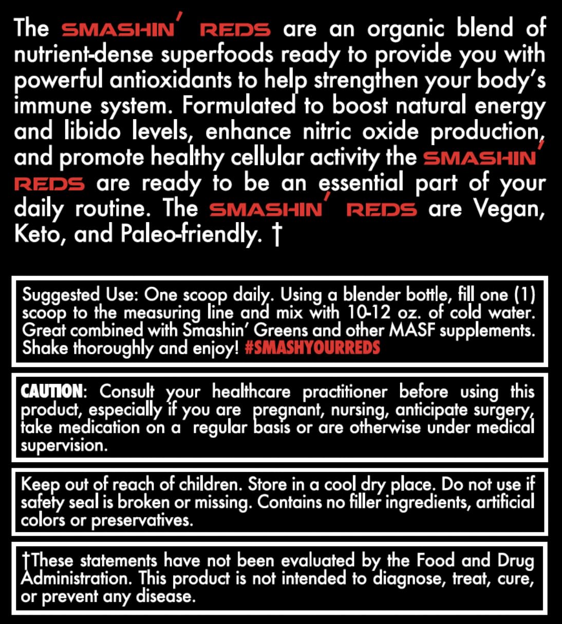 MASF Smashin' Reds Organic Superfood Supplements - 15 Servings - NSF Sport, Super Reds for Digestive Health, Energy, Endurance, Beet Root, Maca, Turmeric, Ginger, Acai, Nitric Oxide Production MASFBuy Supplements Australia