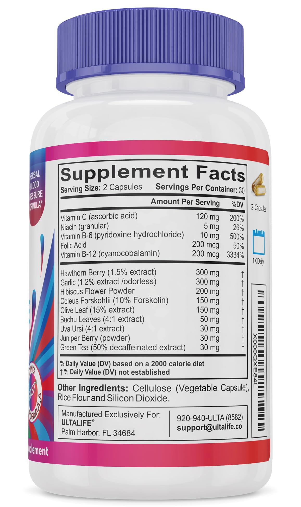 ULTALIFE Blood Pressure Supplements - Advanced Blood Pressure Supplement Complex ULTALIFEBuy Supplements Australia