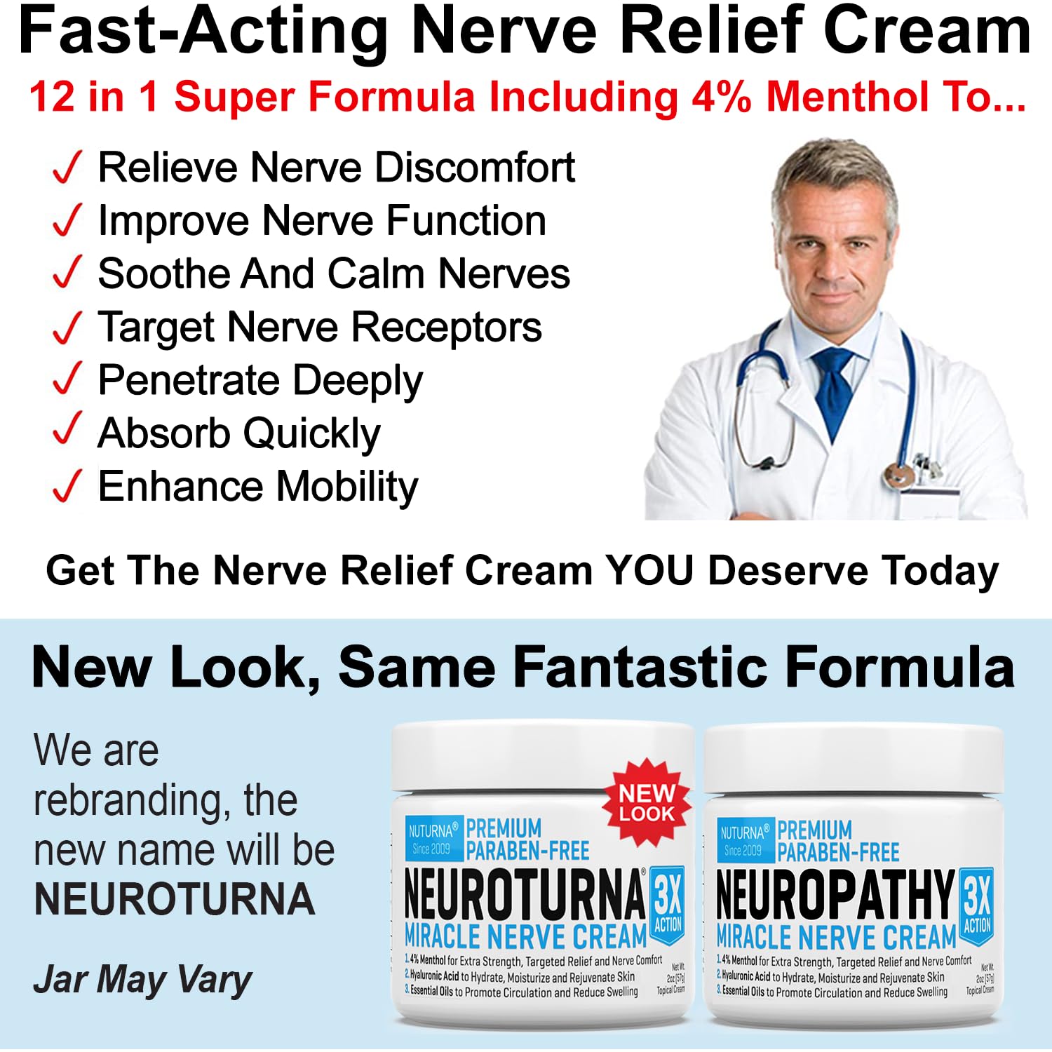Neuropathy Nerve Relief Cream - Premium Nerve Cream 3X Action for Targeted Relief and Soothing Nerve Comfort - Maximum Strength with 4% Menthol, MSM for Feet Hands Legs Toes & Back - Extra Large 6 Oz NuturnaBuy Supplements Australia