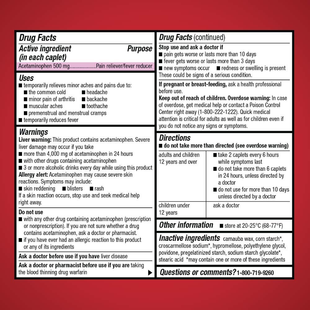 Amazon Basic Care Extra Strength Pain Relief, Acetaminophen Caplets, 500 mg, 200 Ct Amazon Basic CareBuy Supplements Australia