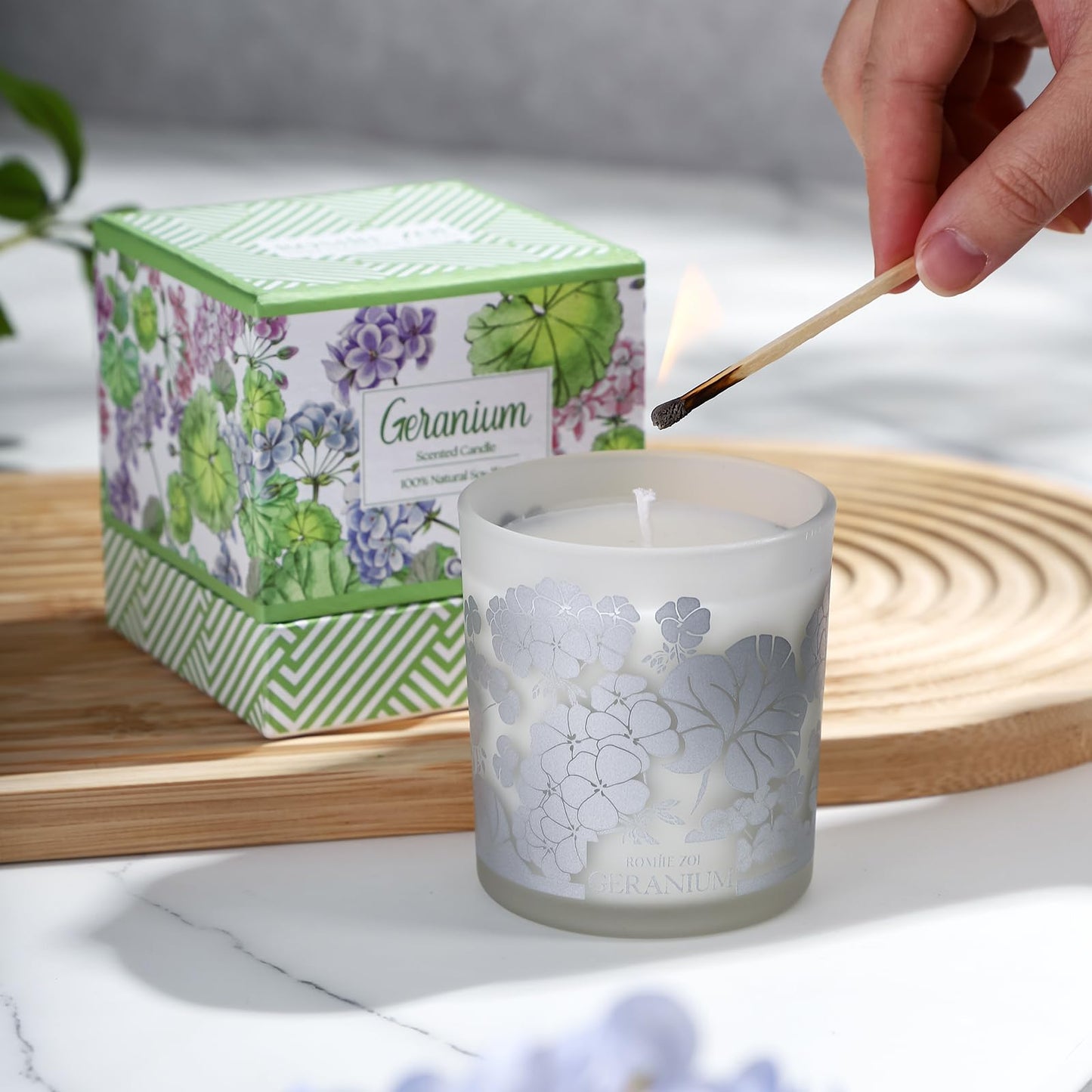 ROMIIE ZOI Scented Candle - Geranium - 6oz Aromatherapy Soy Wax Jar Candle for Home, Gifts for Women ROMIIE ZOIBuy Supplements Australia