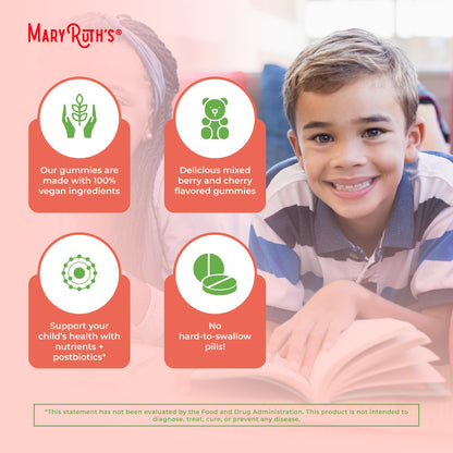 Kids Vitamins by MaryRuth's | USDA Organic | Multivitamin Gummies + Postbiotics for Ages 4+ | Multivitamin for Kids with Lactobacillus Rhamnosus | MaryRuth OrganicsBuy Supplements Australia