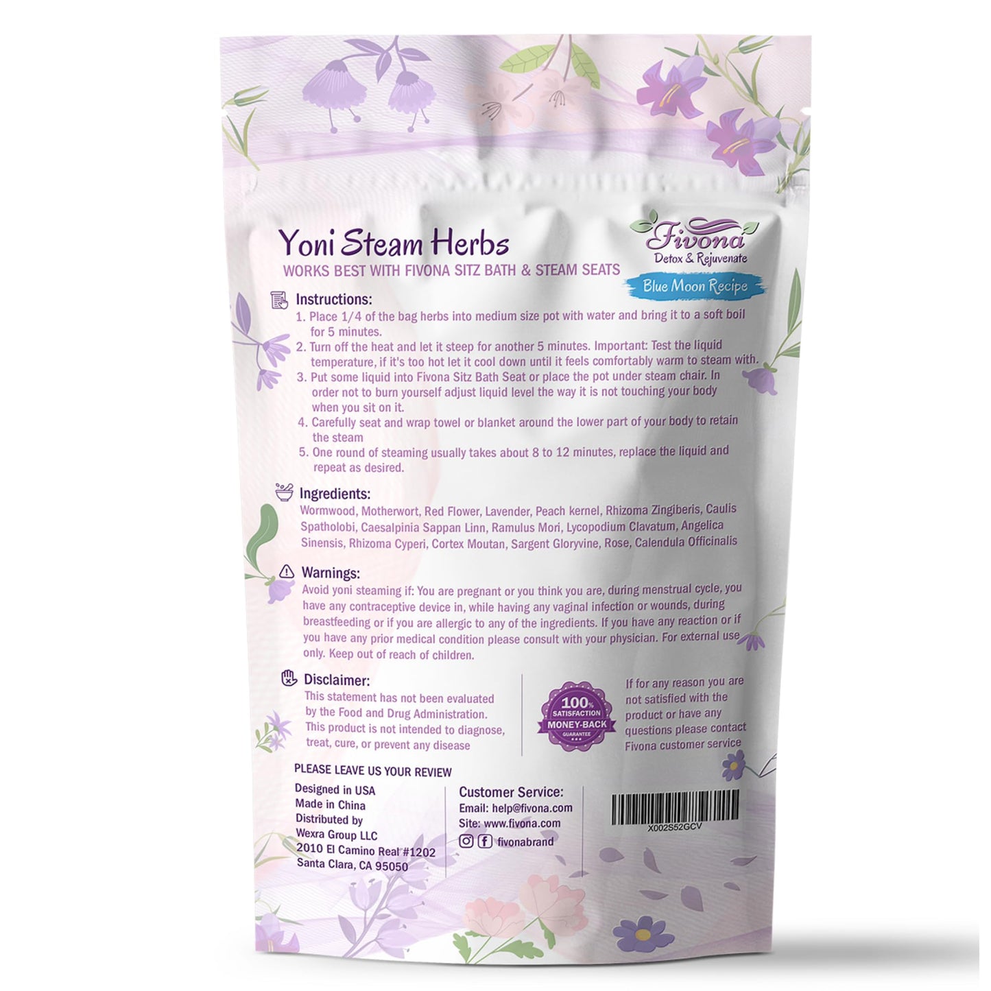 FIVONA Yoni Steaming Herbs - For Feminine Use And Rituals - V-Detox, Cleanse, Wash, Odor Control FIVONABuy Supplements Australia