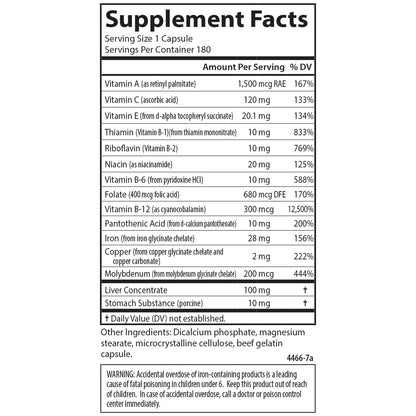 Carlson - Blood Nutrients, 28 mg Iron, Blood Development, Iron Absorption & Optimal Wellness, 40 Capsules CarlsonBuy Supplements Australia
