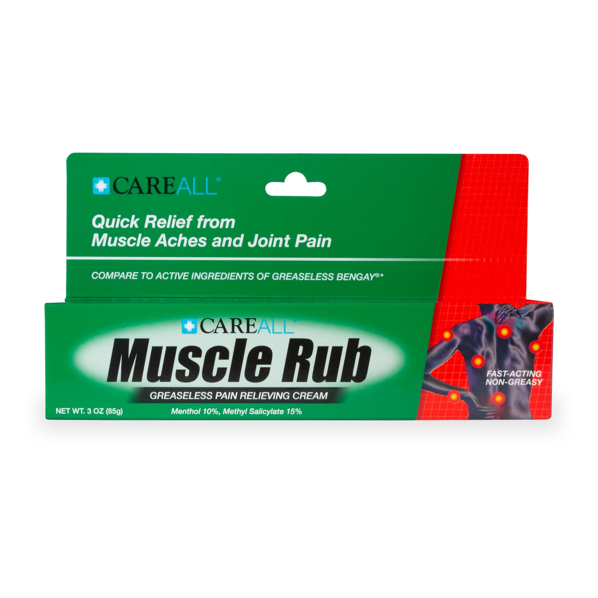 CareAll Muscle Rub Non-Greasy Cream 3.0 oz. Ultra Strength. Relief from Minor Aches and Pains in Muscles and Joints. 10% Menthol & 15% Methyl Salicylate CareAllBuy Supplements Australia