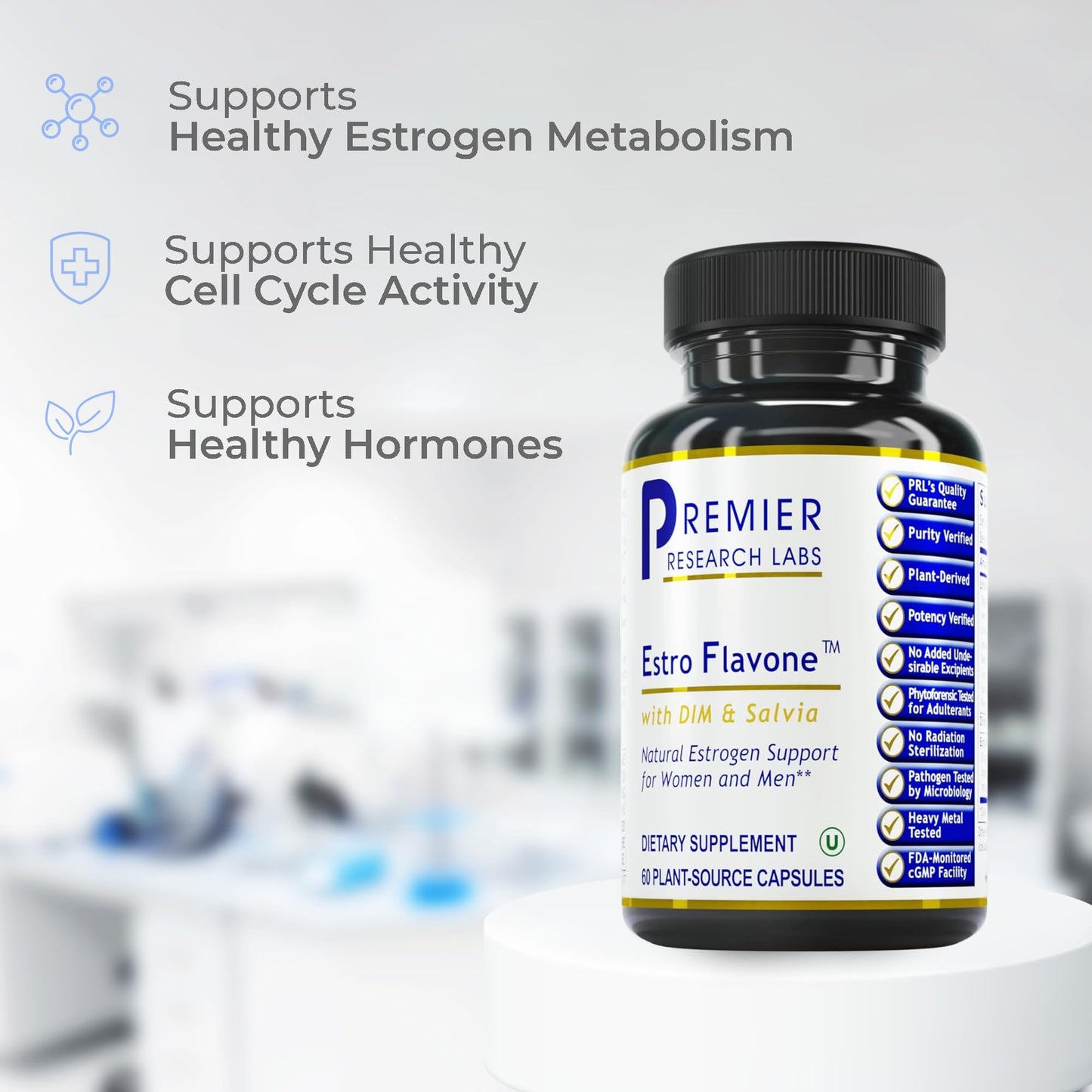 Premier Research Labs Estro Flavone - DIM Supplement, DIM Complex, DIM for Men & Women, Diindolylmethane Estrogen Support, Hormone Balance Support - 60 Vegetarian Capsules Premier Research LabsBuy Supplements Australia