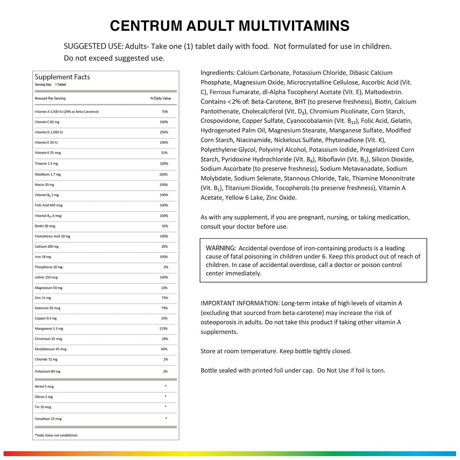 Centrum Adult Multivitamin/Multimineral Supplement with Antioxidants, Zinc, Vitamin D3 and B Vitamins, Gluten Free, Non-GMO Ingredients - 200 Count CentrumBuy Supplements Australia