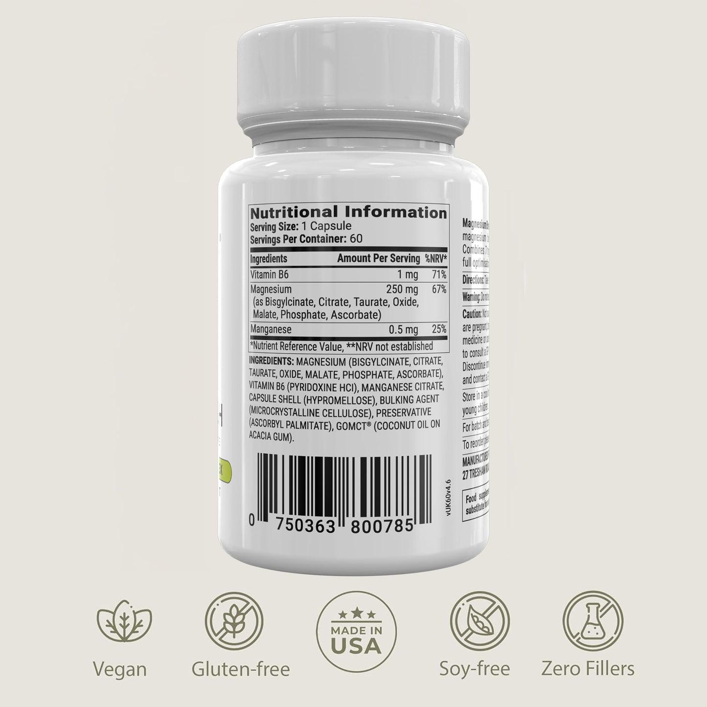 BIOptimizers Magnesium Breakthrough Supplement with 500mg - 7 Forms of Magnesium: Glycinate, Malate, Citrate, and More - Natural Support for Sleep and Cognitive Function -60 Capsules- Calming Vitamins
