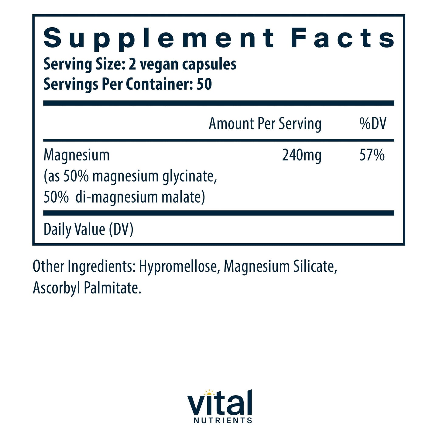 Vital Nutrients Magnesium Glycinate + Malate - 120mg Vegan Magnesium Supplement for Women and Men - Muscle, Heart, Bone Support* - Promotes Relaxation
