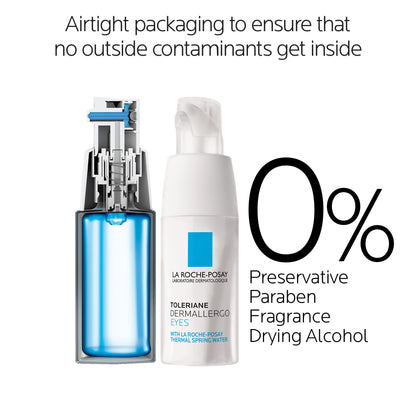 La Roche-Posay Toleriane Dermallergo Eye Cream Soothing Repair Moisturizer, Soothes and Comforts Sensitive Skin